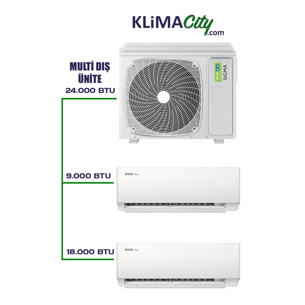 24000-btu-dis-unite-1-x-9000-btu-1-x-18000-btu-ic-unite_ Sigma Multi Klima 24000 BTU Dış Ünite + 9000 +18000 BTU İç Ünite Set - Görsel 1